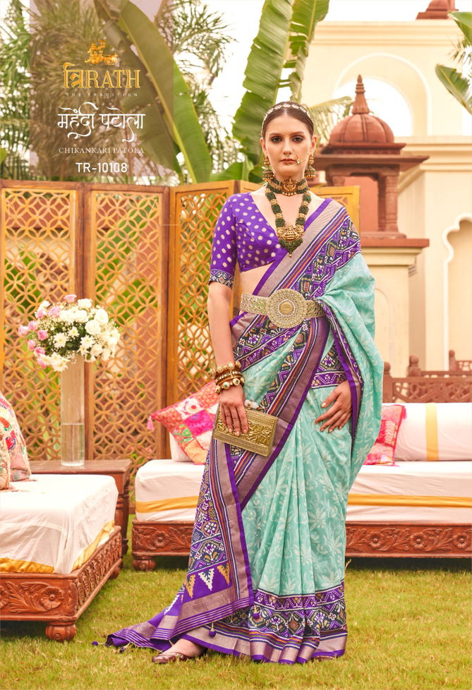 Mehendi Patola By Trirath  Designer Patola Saree Catalog